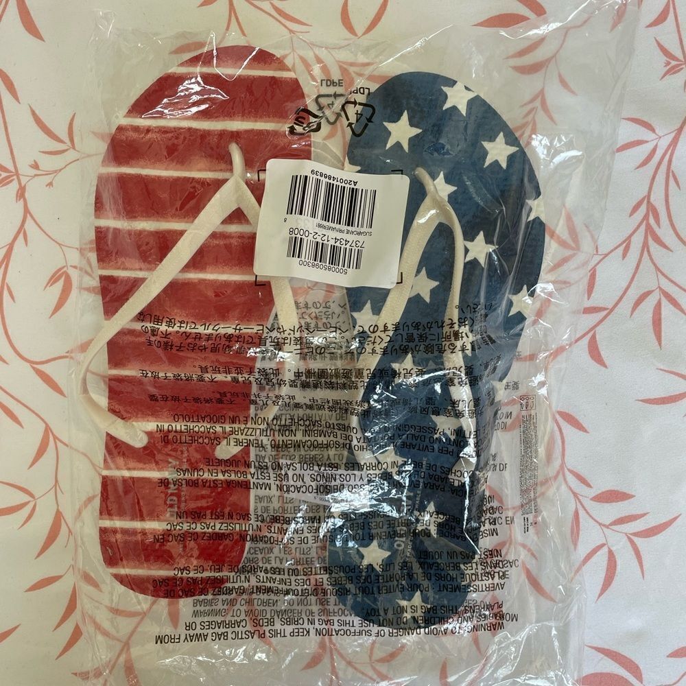 ❤️ NWT USA flag 4th of July beach Old Navy flip flops - Picture 7 of 8